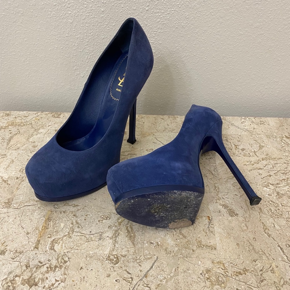 Authentic Ysl Suede Platform Pump - image 5